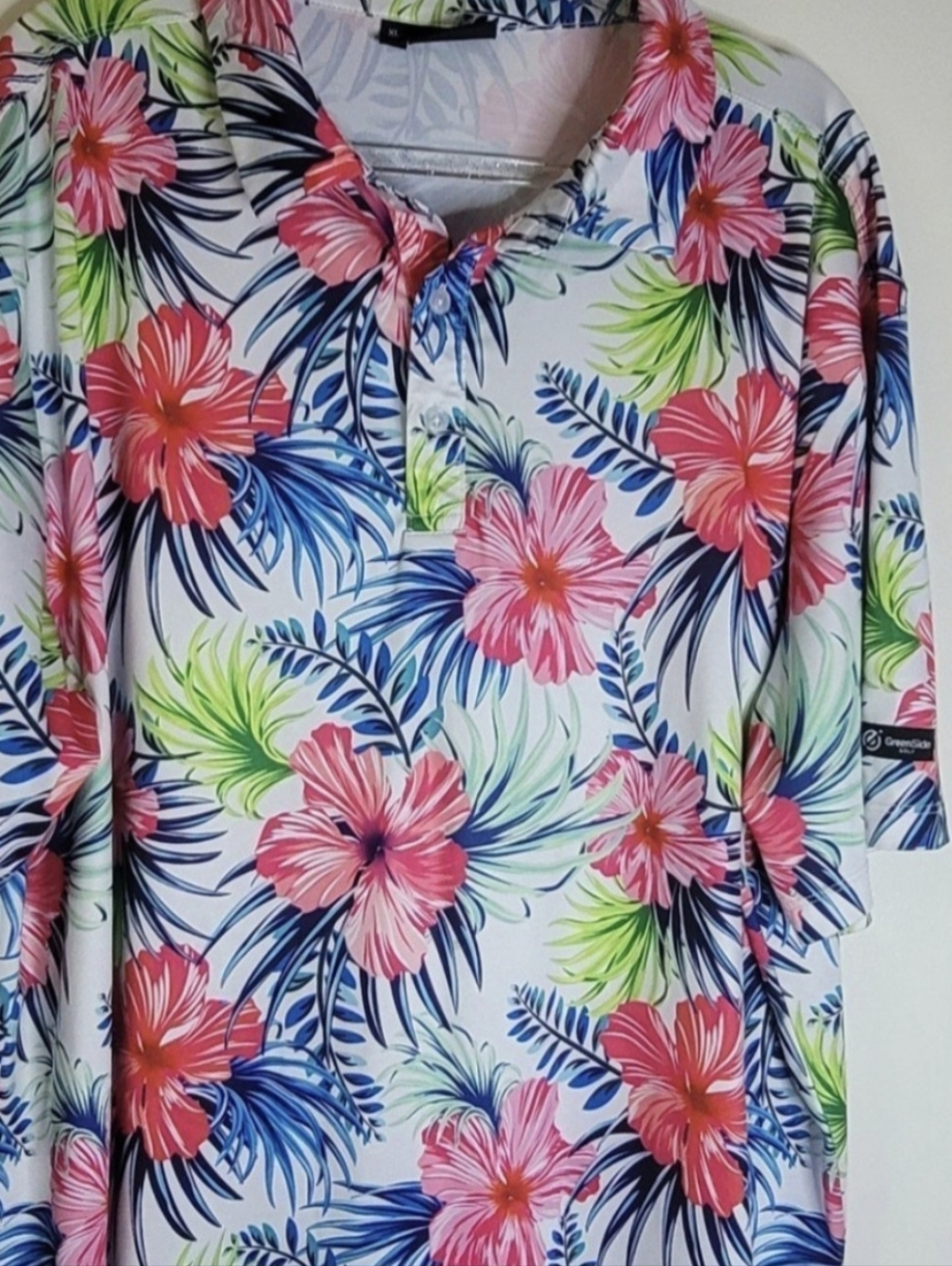 Greenside‎ Golf Hawaiian Polo Shirt Tropical Vacation Party Casual Coastal Sz XL